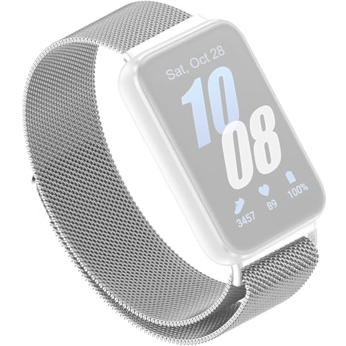ZORBES Watch Strap for Samsung Galaxy Fit3 Men Women Deluxe Silver Magnetic Watch Strap Adjustable Magnetic Watch Strap for Samsung Galaxy Fit3, for 5.5 ZORBES Watch Strap for Samsung Galaxy Fit3 Men Women Deluxe Silver Magnetic Watch Strap Adjustable Magnetic Watch Strap for Samsung Galaxy Fit3, for 5.5